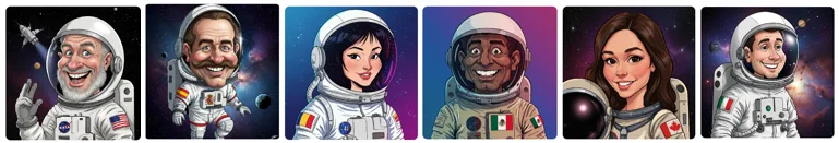 I sei astronauti protagonisti di Galactic Quest